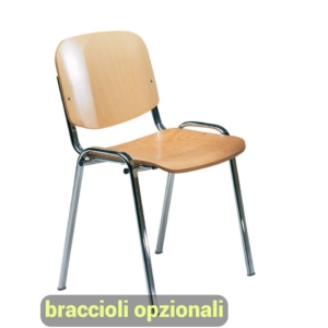 Sedie collettività Agata DADO UNISIT - Faggio - Struttura cromo - D5CL/2 (conf.2)