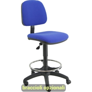 Sgabello tecnico con poggiapiedi telescopico ESOS 4 UNISIT - ignifugo - Blu