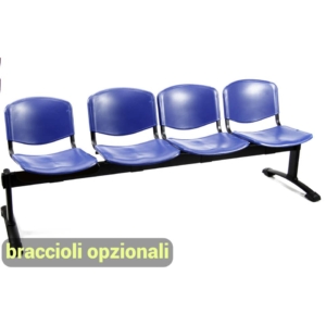 Panca in plastica 4 posti Agata DADO UNISIT - Blu - L200xP47xH79 cm