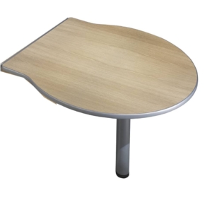 Penisola con gamba metallica Unisit Spirit 100x100x72 cm Rovere per scrivanie componibili