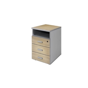 Cassettiera 3 cassetti + vano Unisit Spirit 44x52x72 cm Rovere