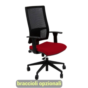 Sedia da ufficio con ruote NEREIDE UNISIT - polipropilene - Rosso - NDA/ER