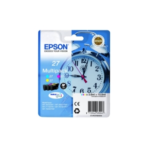 Cartucce Epson 27 standard Ink Multipack-DURABrite Blister Ciano, Magenta, Giallo - C13T27054012 (conf.4)