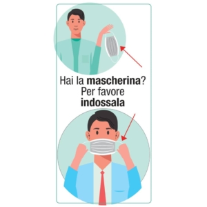 Adesivo segnaletico "Hai la mascherina? Per favore indossala" 15x30 cm multicolore