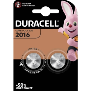 Batterie a moneta al Litio 3V - pile Duracell litio 2016 DU20B2 (conf.2)