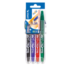 Penne a sfera cancellabili Pilot Frixion Ball 0,7 mm - 006821 (conf.4 pezzi: Nero, Blu, Rosso e Verde)