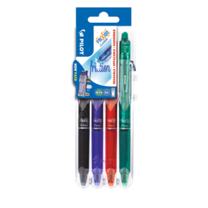 Penne a sfera cancellabili Pilot Frixion Ball Clicker 0,7 mm nero blu rosso verde Set2go 4 pezzi - 006822
