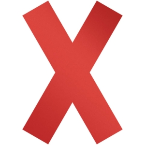 Simbolo adesivo a forma di "X" DURABLE 135x0,2x193 mm Rosso (conf.5)