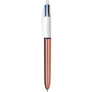 Penna a sfera 4 Colori Bic Colours™ Shine - Penna a scatto 4 colori - fusto Rose Gold