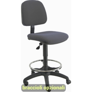 Sgabello tecnico con poggiapiedi telescopico ESOS 4 UNISIT - polipropilene - Grigio scuro