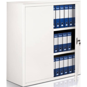 Armadio archivio in metallo Bianco a porte battenti - A-210 Tecnical 2 - 2 ripiani - 100x45x116 cm