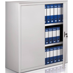 Armadio archivio in metallo Grigio a porte battenti - A-210 Tecnical 2 - 2 ripiani - 100x45x116 cm