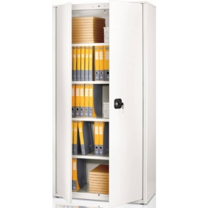 Armadio in metallo Bianco - A-ECO-90 Tecnical 2 - porte battenti - 4 ripiani - 90x41x200 cm