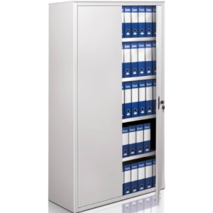 Armadio archivio in metallo Grigio a porte battenti - 610 Tecnical 2 - 4 ripiani - 100x45xh.200 cm
