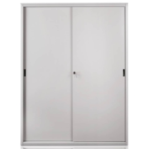 Armadio archivio in metallo Grigio a porte scorrevoli - 615 Tecnical 2 - 4 ripiani - 150x45x200 cm