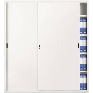 Armadio archivio in metallo Bianco a porte scorrevoli - 618 Tecnical 2 - 4 ripiani - 180x45x200 cm