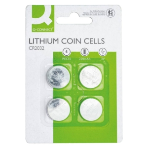 Batterie al litio a bottone 3V Q-Connect CR2032 - KF15036 (conf.4)