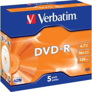 DVD-R Verbatim Jewel Case 4.7 GB - velocità 16x - 43519 (conf.5)