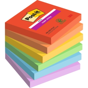 Foglietti Post-it® Super Sticky Playful - 76x76 mm - 90 foglietti cad. (conf.6 blocchetti)