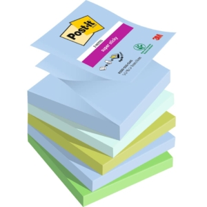 Ricariche di foglietti Post-it® Super Sticky Z-Notes Oasis - 76x76 mm - 90 foglietti cad. (conf.5 blocchetti)