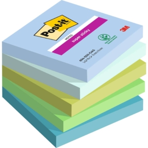 Foglietti Post-it® Super Sticky Oasis - 76x76 mm - 90 foglietti cad. (conf.5 blocchetti)