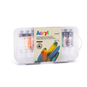 Colore acrilico fine Primo H&P 18 ml - scatola polipropilene da 10 tubetti - Colori Assortiti