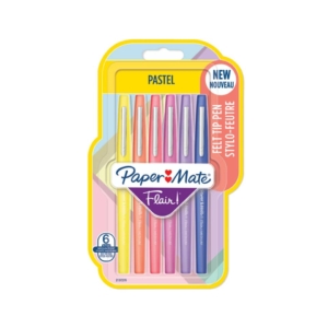 Penne punta fibra Paper Mate Flair/Nylon pastel 1.1 M - tratto 0,7 mm - Assortiti (blister da 6 pezzi)