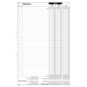 Prima nota entrate-uscite fuori cassa blocco di 50/50 copie autoricalcanti data ufficio 29,7x21,5 cm - DU1683C0000