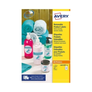 Etichette adesive rotonde rimovibili Bianche Avery Ø37 mm - stampanti laser e Ink-jet - 24 etichette per foglio - 25 fogli L4851REV-25 (600 etichette)
