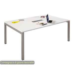 Tavolo riunioni Artexport Bridge 160x120x72,5 cm gambe alluminio - piano Bianco - SOL-TR-3