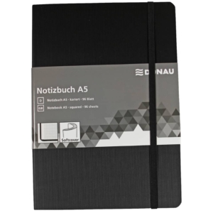 Taccuino A5 Donau quadretti Nero 1345100-01