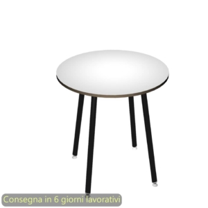 Tavolo riunione rotondo alto Skinny Metal Ø100xh.105 cm 3 gambe metalliche Bianche Artexport piano Bianco