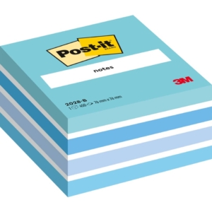 Foglietti riposizionabili Post-it® Cubo Pastello - 76x76 mm - Azzurro pastello, Blu smeraldo, Blu cielo, Blu ultra, Bianco