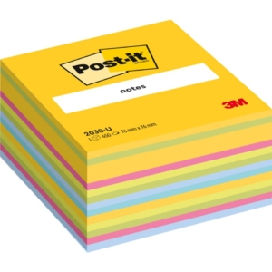 Foglietti riposizionabili Post-it® Cubo Neon - 76x76 mm - Giallo neon, Verde ultra, Verde, Rosa ultra, Blu ultra, Blu