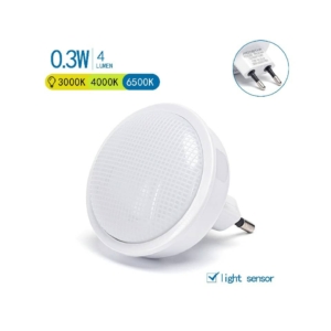 Luce notturna LED con sensore crepuscolare Aigostar Ø58,3xØ65,2 mm - Bianco - B10308BA1