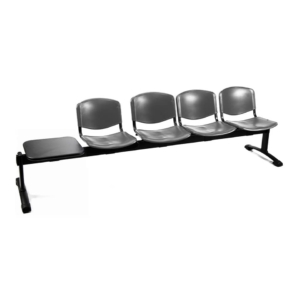 Panca in plastica 4 posti con tavolo Agata DADO UNISIT - Nero - L250xP47xH79 cm