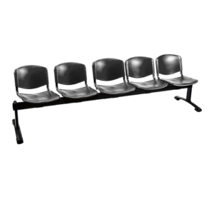 Panca in plastica 5 posti Agata DADO UNISIT - Nero - L250xP47xH79 cm