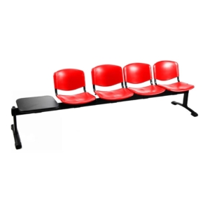 Panca in plastica 4 posti con tavolo Agata DADO UNISIT - Rosso - L250xP47xH79 cm