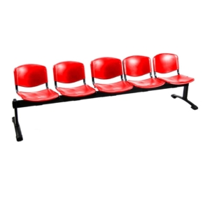 Panca in plastica 5 posti Agata DADO UNISIT - Rosso - L250xP47xH79 cm