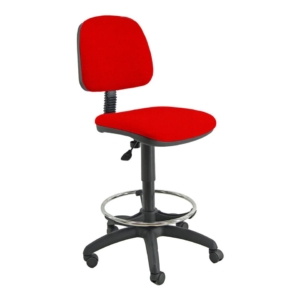 Sgabello tecnico con poggiapiedi telescopico ESOS 4 UNISIT - ignifugo - Rosso