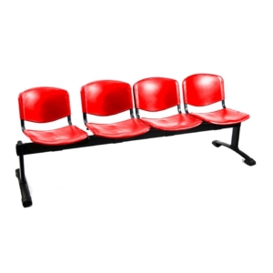 Panca in plastica 4 posti Agata DADO UNISIT - Rosso - L200xP47xH79 cm