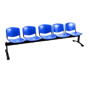 Panca in plastica 5 posti Agata DADO UNISIT - Blu - L250xP47xH79 cm