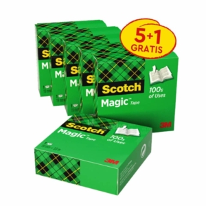 Nastri adesivi Scotch® Magic™ Trasparente opaco - 19 mm x 33 m - Promo Pack (conf.6)