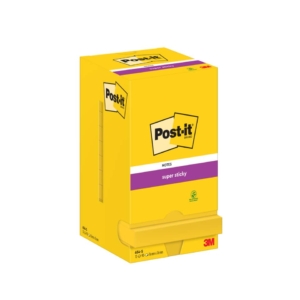 Foglietti riposizionabili Super Sticky Notes Post-it® Giallo Oro - 76x76 mm (12 blocchetti da 90 foglietti)