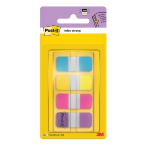 Segnapagina Post-it® Index Strong Mini 676 - turchese, Giallo, Rosa, Viola (conf.4 da 10)