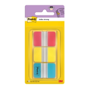 Segnapagina Post-it® Index Strong Medium 686 - Blu, Giallo, Rosso (conf.3 da 22)