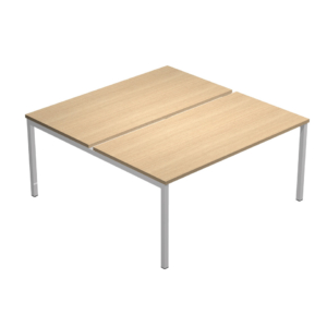Scrivania Bench doppia Presto Venere Plus Artexport - piano rovere gamba a ponte in metallo grigio 160x164xh.72,5 cm