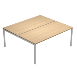Scrivania Bench doppia Presto Venere Plus Artexport - piano rovere gamba a ponte in metallo grigio 180x164xh.72,5 cm