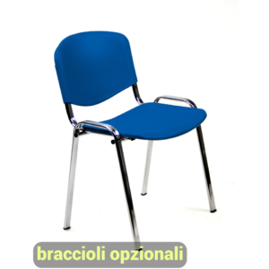 Sedie visitatore a 4 gambe Unisit Dado D5PG struttura grigia - PPL blu - D5PG/2/BL_new (conf.2)