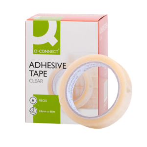 Nastri adesivi trasparenti Q-Connect in PP 24 mm x 66 m - KF27017 (conf.6)